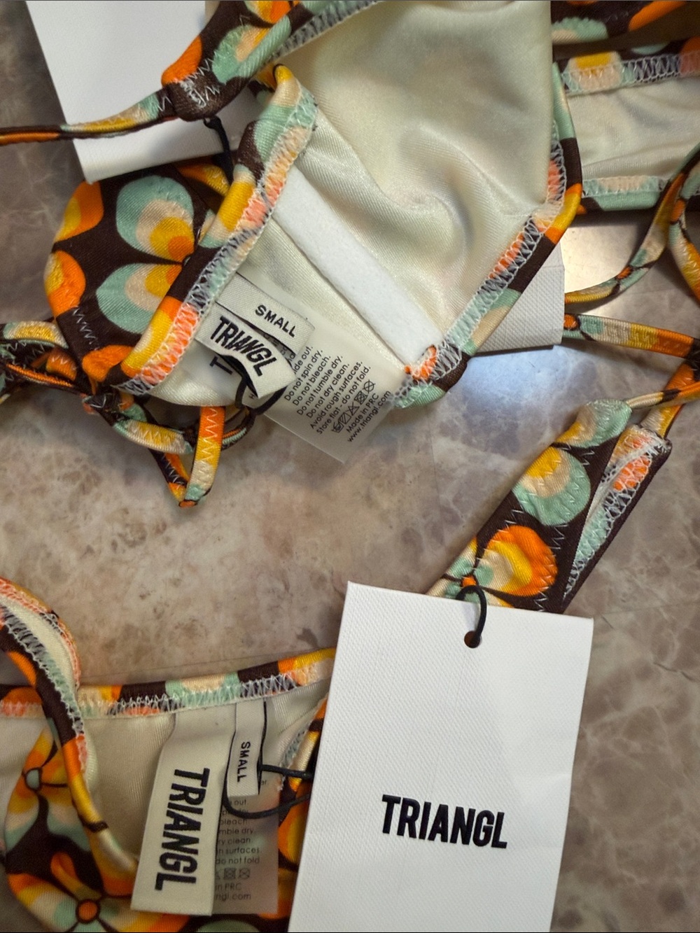 triangl swimwear Orange & Yellow Floral Bikini Set - Picture 2 of 13